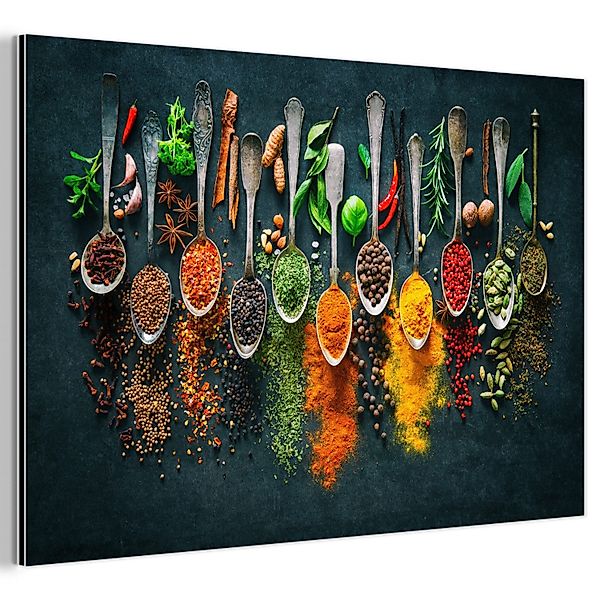 MuchoWow Metallbild Löffel - Gewürze - günstig online kaufen