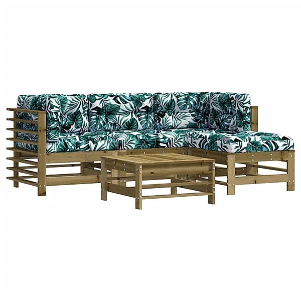 vidaXL Gartenlounge-Set 5-tlg. Garten-Lounge-Set mit Kissen günstig online kaufen