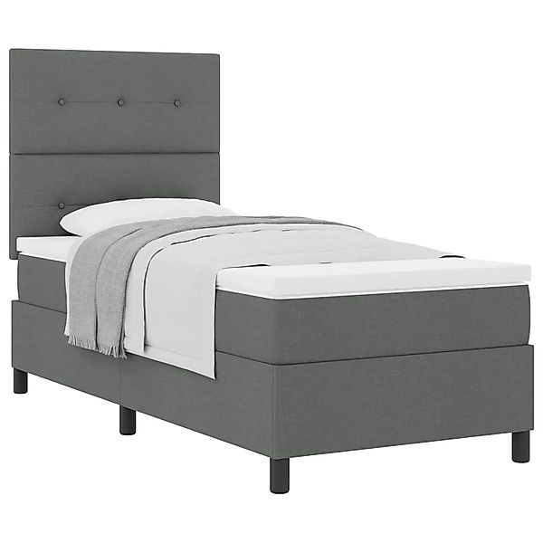 vidaXL Boxspringbett mit Matratze Dunkelgrau 80 x 200 cm Stoff 3339344 günstig online kaufen
