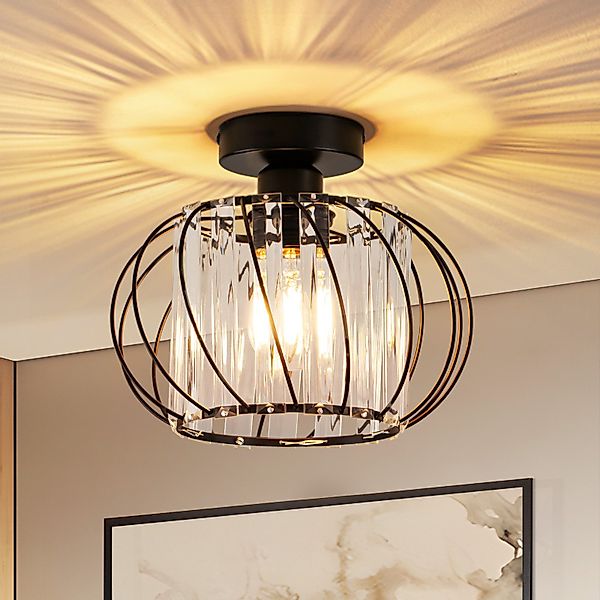 ZMH Deckenleuchte Whonzimmer Schwarz Kristall Modern günstig online kaufen