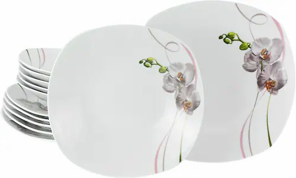 CreaTable Tafelservice »Square Orchidee, Tafel-Service 12-tlg« Fotorealisti günstig online kaufen
