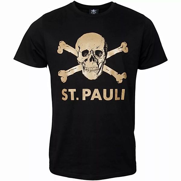 FC St. Pauli T-Shirt T-Shirt Totenkopf mit Muster/Farbe (Gold) günstig online kaufen