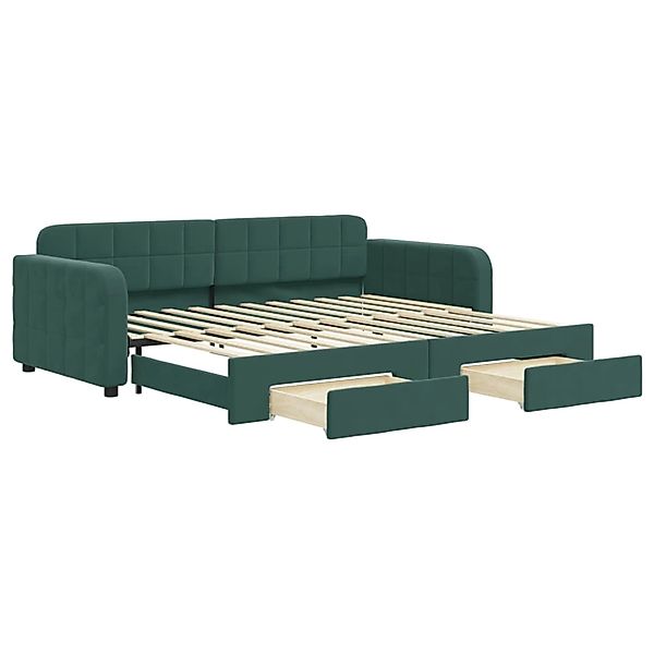 vidaXL Tagesbett Ausziehbar mit Schubladen Dunkelgrün 90x200 cm Samt1896649 günstig online kaufen