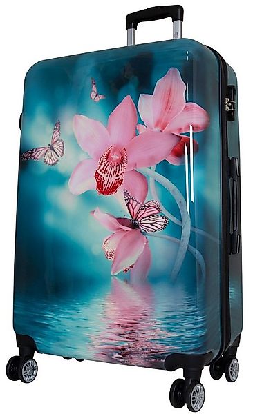 Trendyshop365 Hartschalen-Trolley Orchidee, bunter Koffer mit Blumen-Motiv, günstig online kaufen