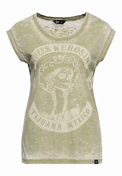 QueenKerosin Print-Shirt Tijuana Mexico (1-tlg) Enzym Wash günstig online kaufen