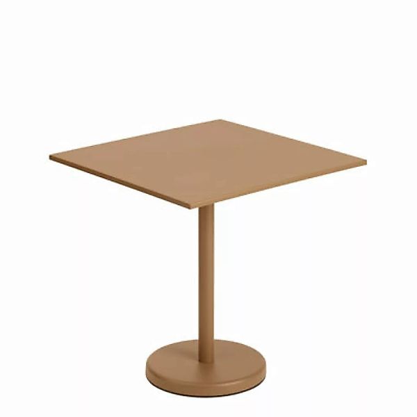 quadratischer Tisch Linear Café metall braun beige / 70 x 70 cm - Stahl - M günstig online kaufen