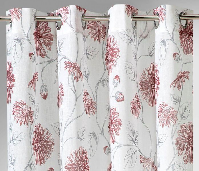 Weckbrodt Vorhang "Dahlia" Ösen 1 Stk. tlg. Leinen-Optik, Transparent, flor günstig online kaufen