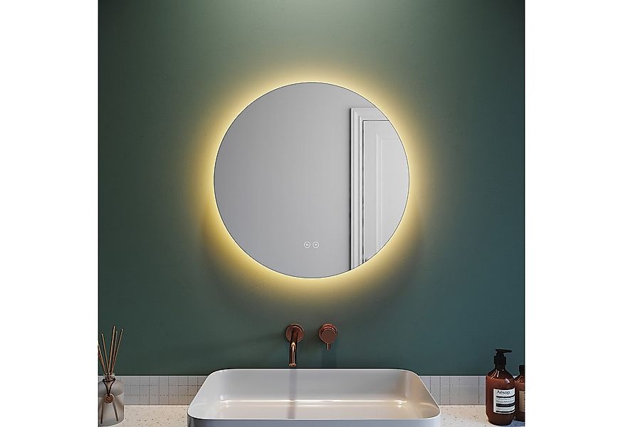SONNI Badspiegel Rund Badezimmerspiegel mit Beleuchtung, Ø 80 cm / Ø 60 cm, günstig online kaufen
