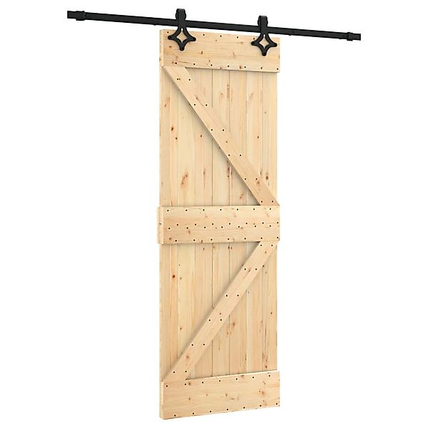 vidaXL Schiebetür mit Beschlag 70x210 cm Massivholz Kiefer 3203136 günstig online kaufen