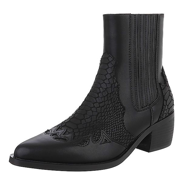 Ital-Design Elegante Stiefeletten mit reptilähnlichem Detail günstig online kaufen