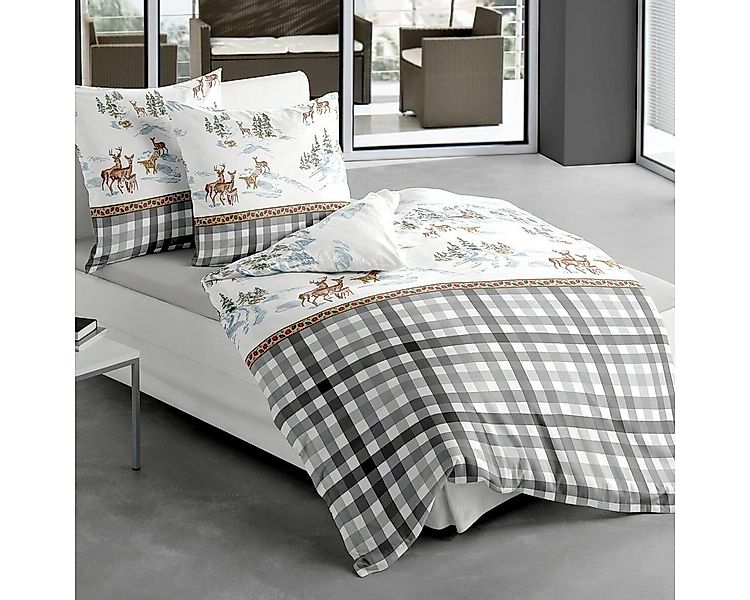 TRAUMSCHLAF Bettwäsche Rentiere, Biber, 2 teilig, kuschelige Feinbiber Qual günstig online kaufen