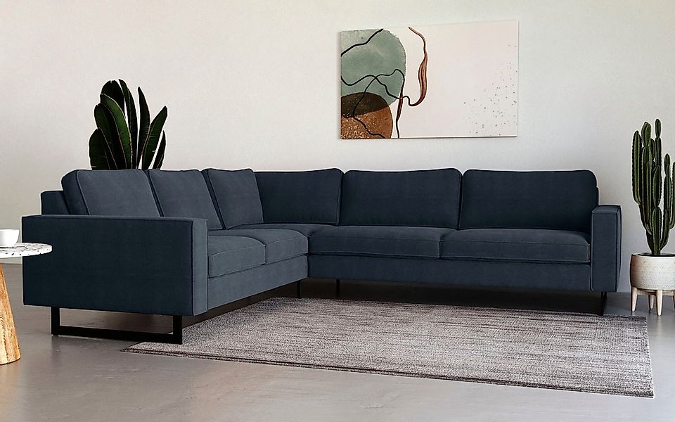 Places of Style Ecksofa "Pinto, 250/290 cm, langer Schenkel, XXL, Ottomane" günstig online kaufen