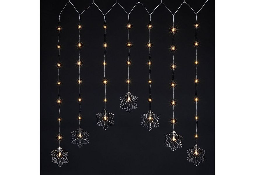 Spetebo Lichtervorhang LED Lichtervorhang Schneeflocke warm weiß - 120 cm, günstig online kaufen