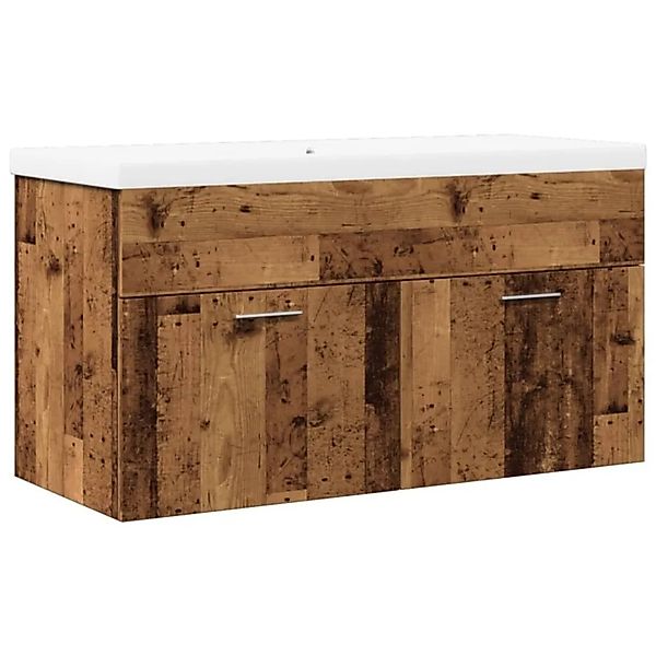 vidaXL Waschbeckenunterschrank mit Einbaubecken Altholz-Optik 3328585 günstig online kaufen