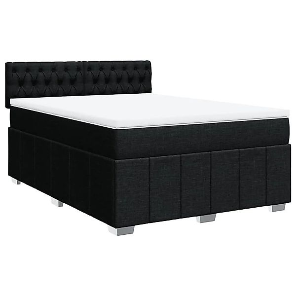 vidaXL Boxspringbett mit Matratze Schwarz 140x200 cm Stoff 3289400 günstig online kaufen