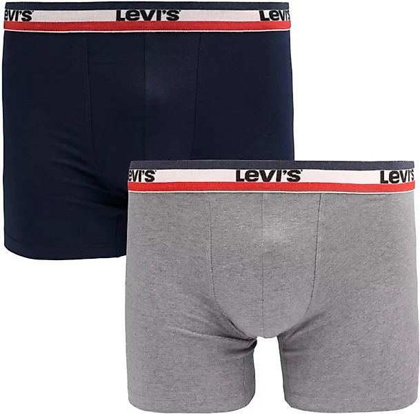 Levi's Brief Boxershorts 2-Pack Navy Grau - Größe L günstig online kaufen
