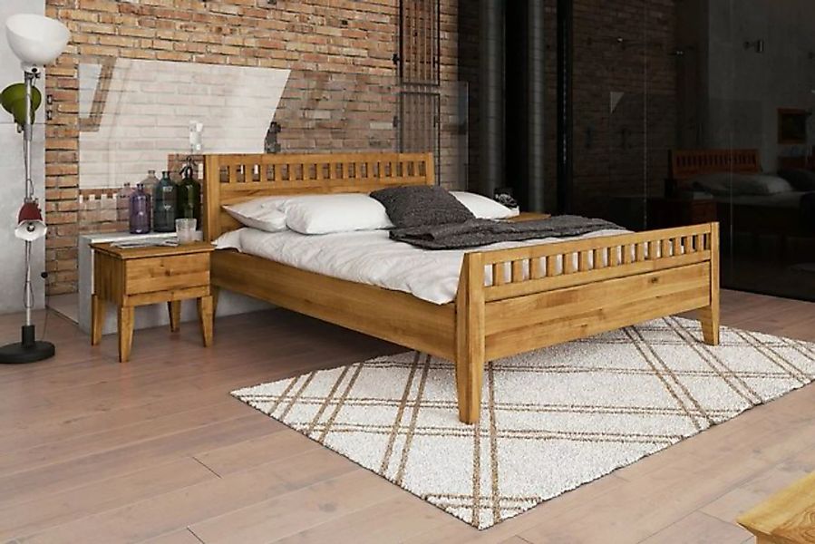 Natur24 Bett Bett Sydo 6 Sonderlänge 200x210 Wildeiche Holzkopfteil hohes F günstig online kaufen