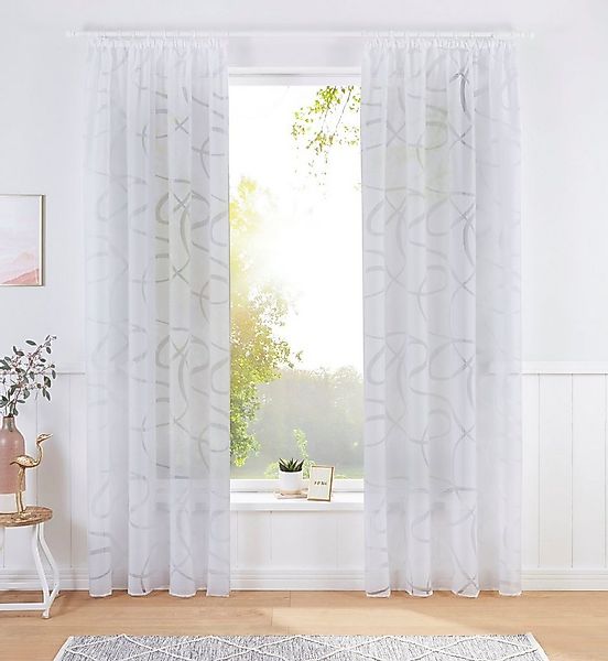 Bruno Banani Gardine Tilo (1 St), Kräuselband, transparent, Ausbrenner, tra günstig online kaufen