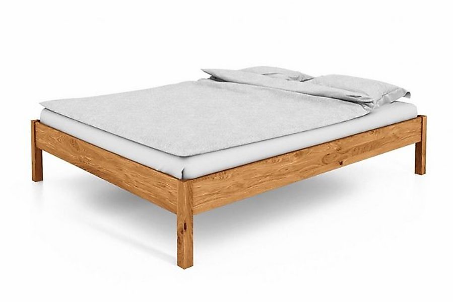 Natur24 Einzelbett Bett Bento 1 Sonderlänge 90x190 Wildeiche ohne Kopfteil günstig online kaufen