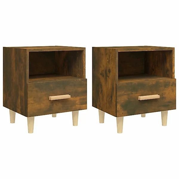 vidaXL Nachttische 2 Stk Räuchereiche 40x35x47 cm günstig online kaufen