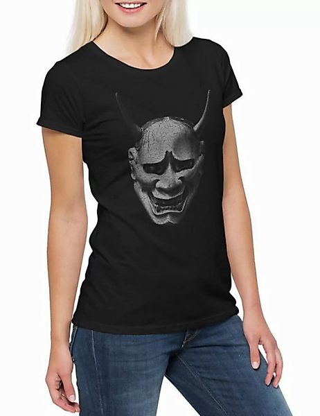 Urban Backwoods Print-Shirt Hannya Mask Damen T-Shirt Samurai Warrior Way O günstig online kaufen