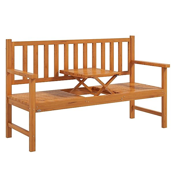 Outsunny Bank 3-Sitzer Sitzbank mit Tisch, günstig online kaufen