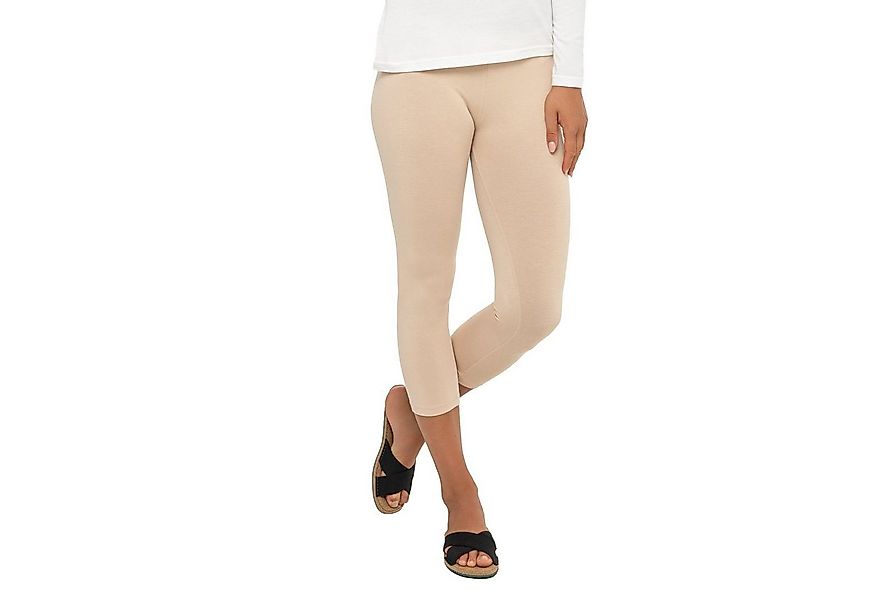 celodoro 3/4-Leggings Damen Leggings (3/4 Capri) Stretch-Jersey Hose aus Ba günstig online kaufen