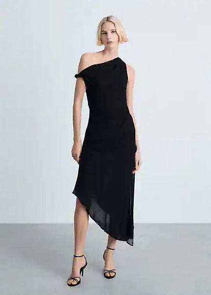 Drapiertes Kleid mit asymmetrischem Design günstig online kaufen