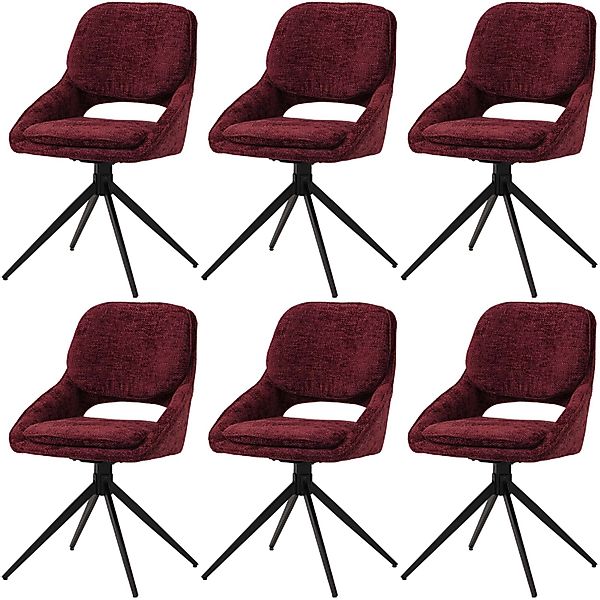 MCW Esszimmerstuhl N73 6er-Set Bordeaux günstig online kaufen