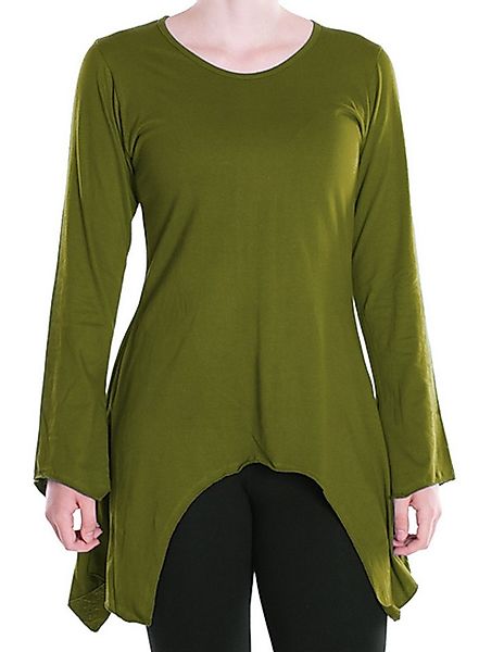 Vishes Tunikakleid Einfarbige Baumwoll Zipfel-Tunika Damen Langarm Herbst A günstig online kaufen