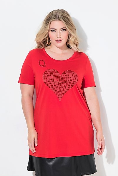 MIAMODA T-Shirt T-Shirt A-Linie Spielkarten-Motiv Glitzersteinchen günstig online kaufen