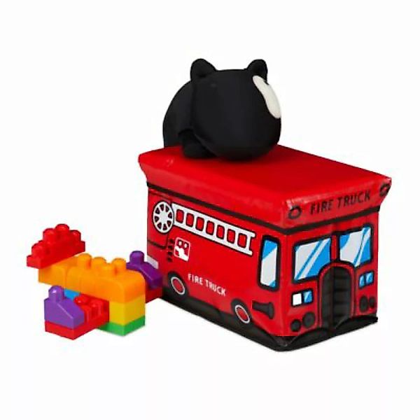 relaxdays Spielzeugkiste faltbar mit Deckel rot günstig online kaufen