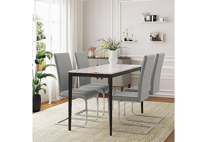 Woltu Freischwinger (Set, 6 St), mit hoher Rückenlehne Samtbezug bis 120kg günstig online kaufen