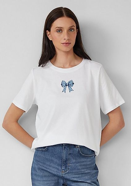 s.Oliver Kurzarmshirt T-Shirt Baumwollshirt mit Stickerei, Volksfest günstig online kaufen