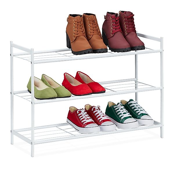 relaxdays Schuhregal Metall Schuhregal mit 3 günstig online kaufen