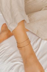 Hey Happiness Fußkette Mehrreihige Fußkette Damen, günstig online kaufen