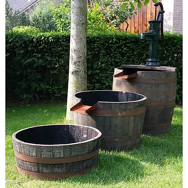 Wasserornament Orginal Whiskyfass 3-teilig mit Schwengelpumpe günstig online kaufen