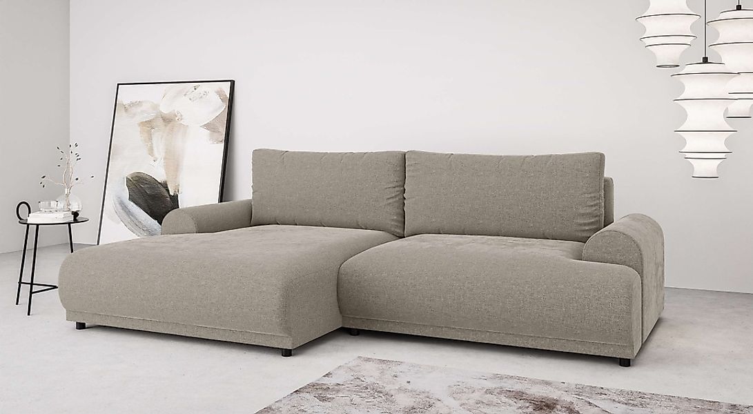 Home affaire Ecksofa "Marsby, mit Bettfunktion und Bettkasten, Maße: B/H/T günstig online kaufen