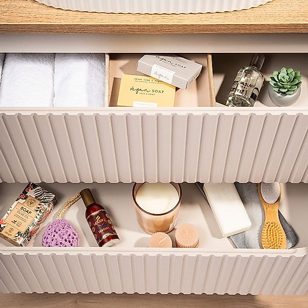 Lomadox Waschbeckenschrank NEWPORT-56-CASHMERE Waschtischunterschrank 60cm günstig online kaufen