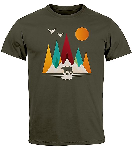 Neverless Print-Shirt Herren T-Shirt Berge Bär günstig online kaufen