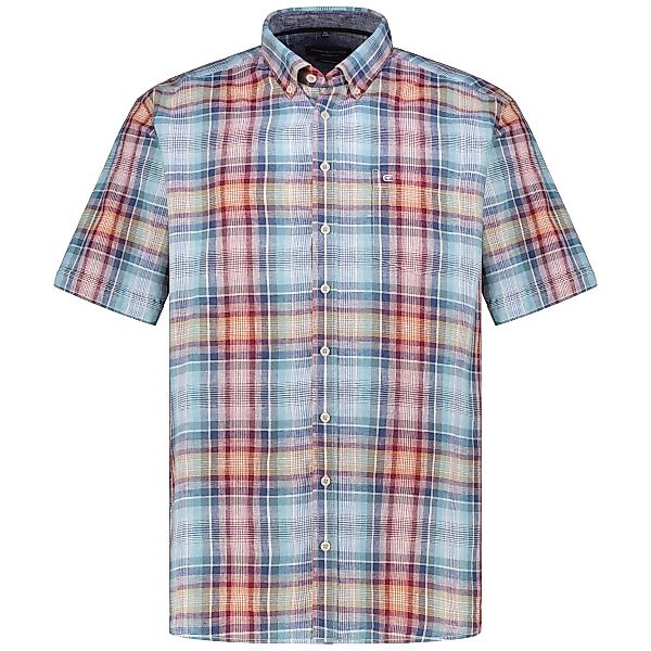 CASA MODA Freizeithemd mit Leinen, Short Style Farbe blau/grau Größe: 3XL günstig online kaufen