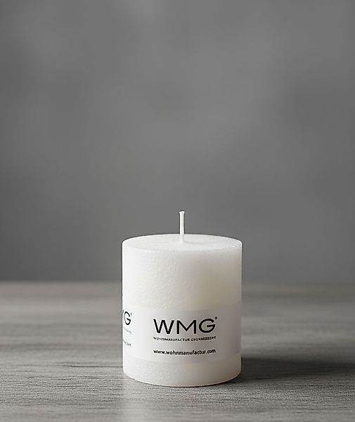 Stumpenkerze Rustikal Höhe 8 cm, Durchmesser 6 cm Weiß günstig online kaufen