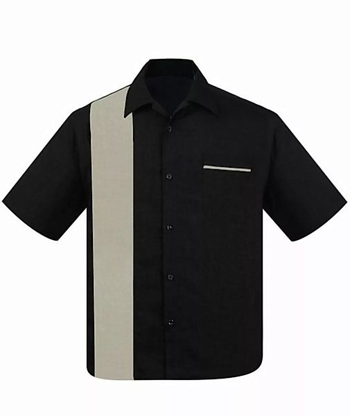 Steady Clothing Kurzarmhemd Pop Check Single Black Sage Retro Vintage Bowli günstig online kaufen