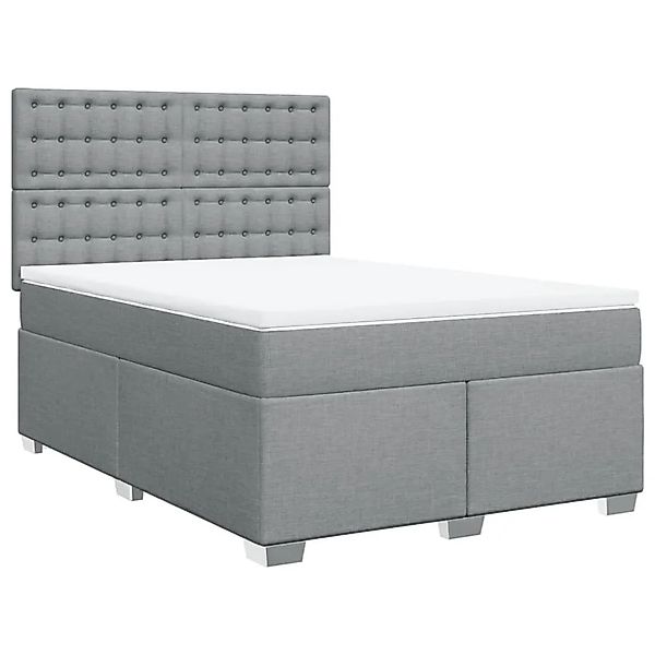 vidaXL Boxspringbett mit Matratze Hellgrau 140x190 cm Stoff 3290497 günstig online kaufen