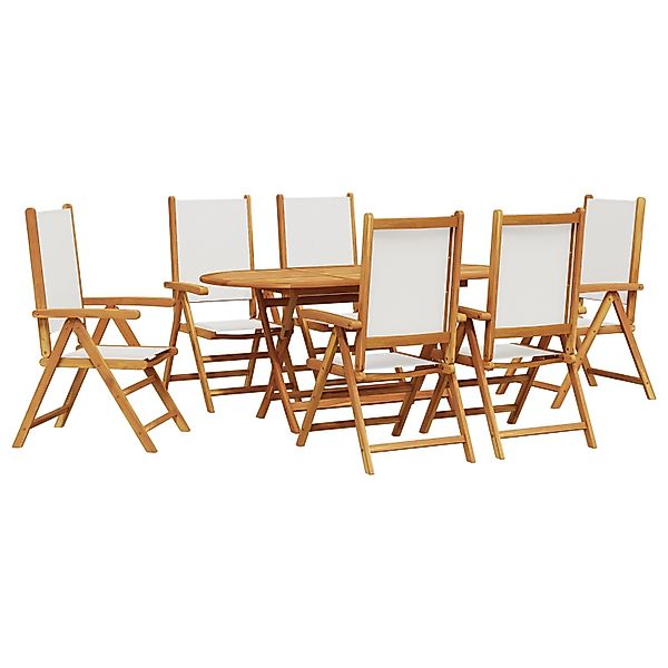 vidaXL 7-Teiliges Gartentischset aus Cremeweißem Akazienholz 3375743 günstig online kaufen