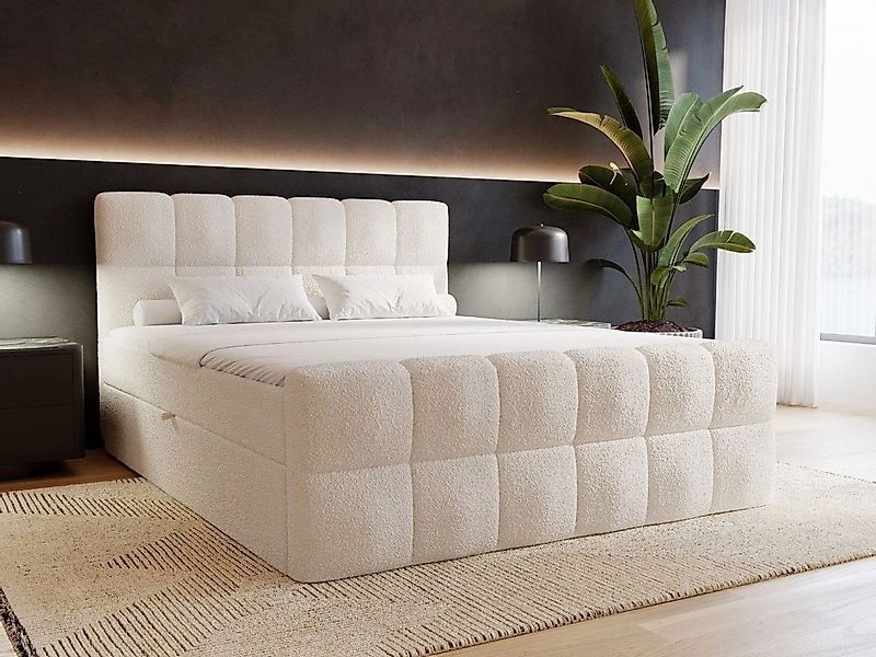 GrainGold Boxspringbett mit Bettkästen ALICANTE, Modern Bett mit Kopfteil, günstig online kaufen