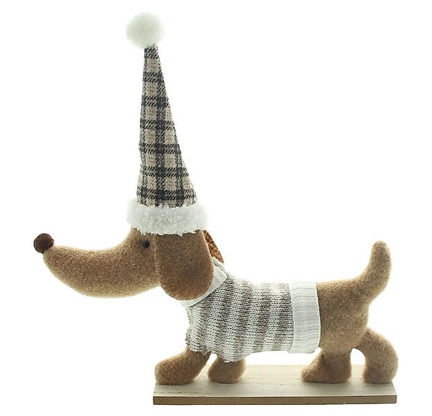 Home-trends24.de Dekofigur Hund Dackel Mütze Stoff günstig online kaufen