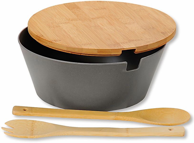 KESPER Salatschüssel aus Kunststoff inkl. Deckel und Salatbesteck günstig online kaufen