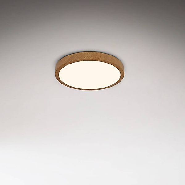 Brilo LED Aufbauleuchte Runa Wood Warmweiße Lichtfarbe 28 cm Holzfarbig günstig online kaufen