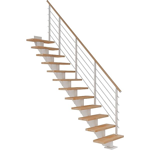 Dolle Mittelholmtreppe Hamburg Buche Weiß GH bis 322 cm Gerade 85 cm FSC günstig online kaufen